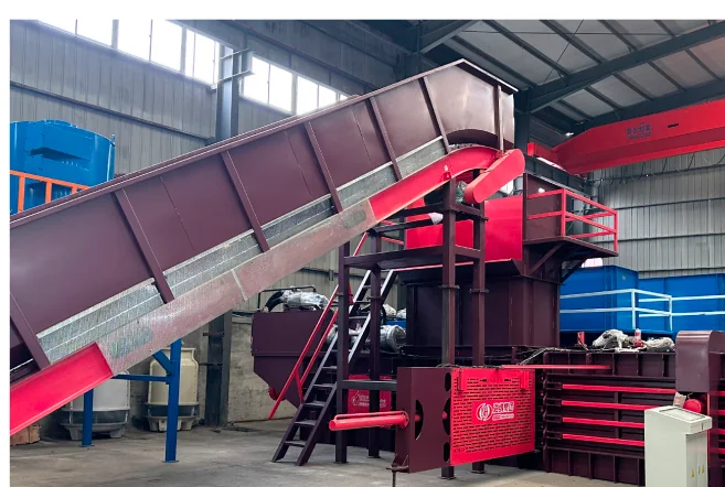 Fully automatic horizontal hydraulic baler manufactured by XINYU GROUP