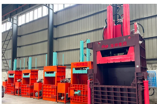 Vertical full-steel-plate hydraulic baler for recycling materials